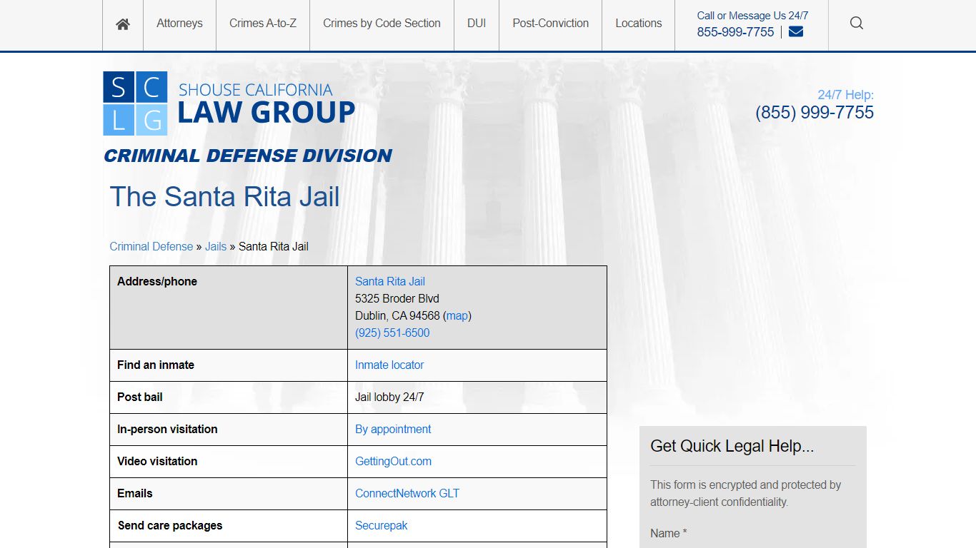The Santa Rita Jail - Shouse Law Group